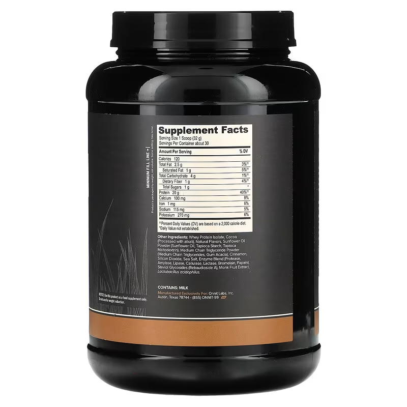 ONNIT Grass Fed Whey Isolate Protein - Mexican Chocolate (30 Servings)
