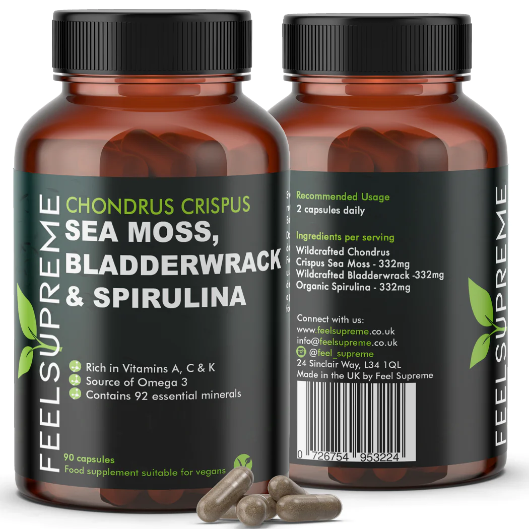 Sea Moss With Bladderwrack + Spirulina 90 Capsules